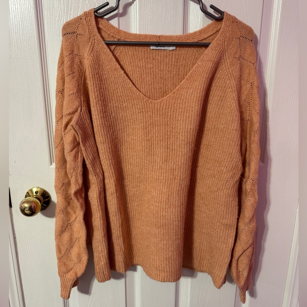 Reitmans V-Neck Sweater - Warm Orange